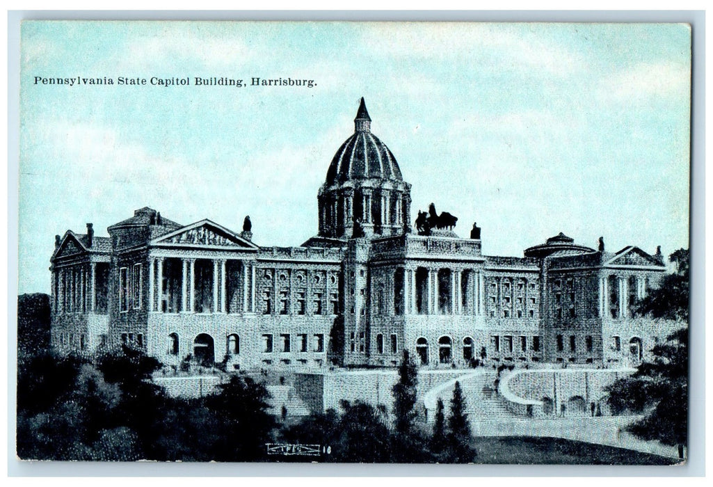 c1910's Pennsylvania State Capitol Scene Harrisburg PA Unposted Vintage Postcard