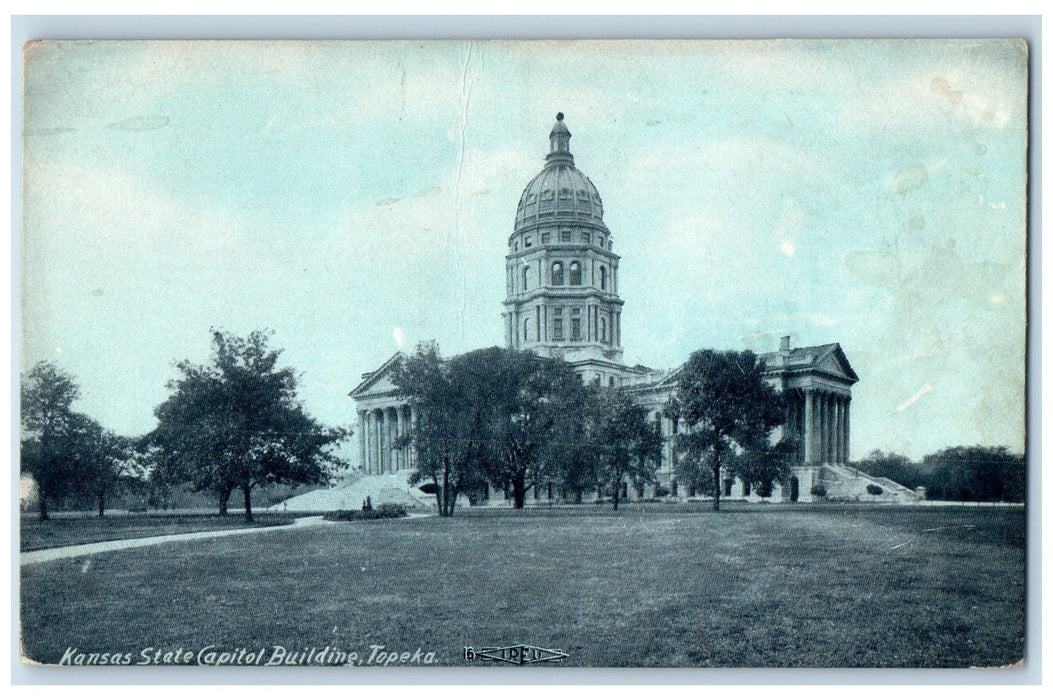 c1910's Kansas State Capitol Building Scene Topeka KS Unposted Vintage Postcard