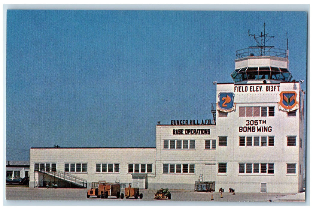 c1960s Base Operations Bunker Hill Air Force Base Indiana IN Unposted Postcard