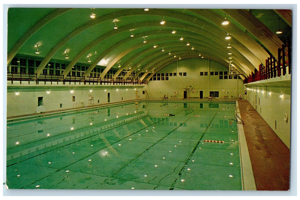 c1960's Base Swimming Pool Bunker Hill Air Force Base Indiana Unposted Postcard
