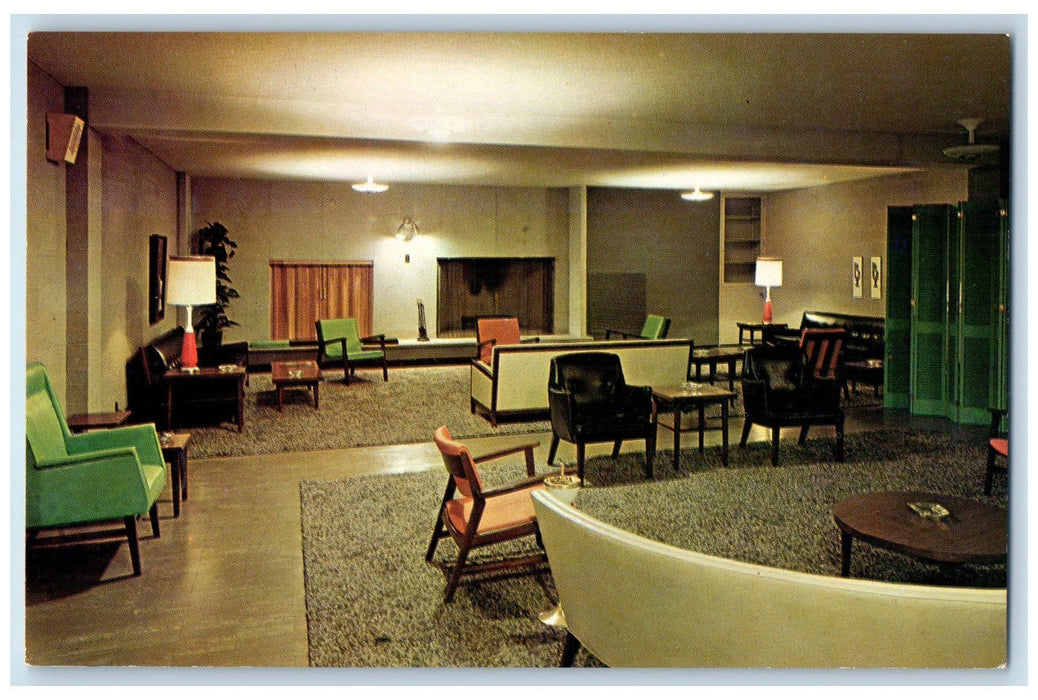c1960's Lounge Airman's Service Club Bunker Hill Air Force Base Indiana Postcard