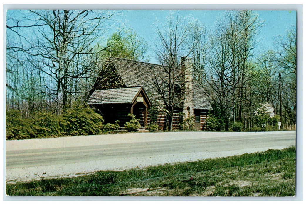 c1960s St. Agnes Church Roadside Scene Brown County Indiana IN Unposted Postcard