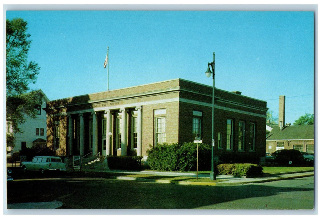 c1960's Post Office Exterior Scene Noblesville Indiana IN Unposted Tree Postcard