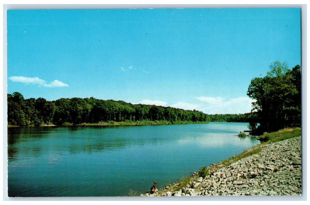 c1960's A Picturesque Scene Brush Creek Reservoir North Vernon Indiana Postcard