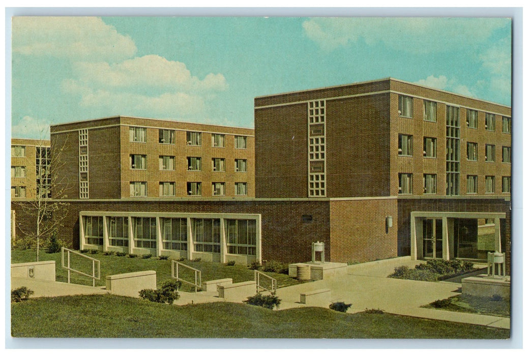 c1940's Grace DeHority Residence Halls Scene Muncie Indiana IN Unposted Postcard
