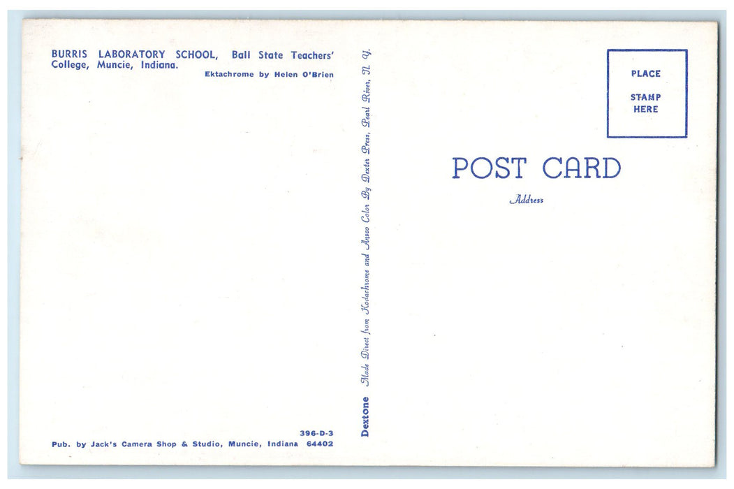 c1960's Burris Laboratory School Exterior Muncie Indiana IN Unposted Postcard