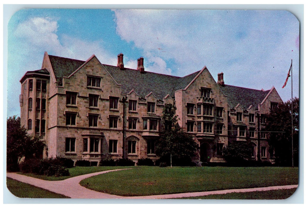 c1960's Frank Elliott Ball Scene Residence Ball State College Muncie IN Postcard