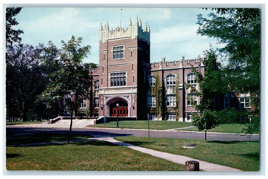 c1960's Ball Gymnasium Building Ball State College Muncie IN Unposted Postcard