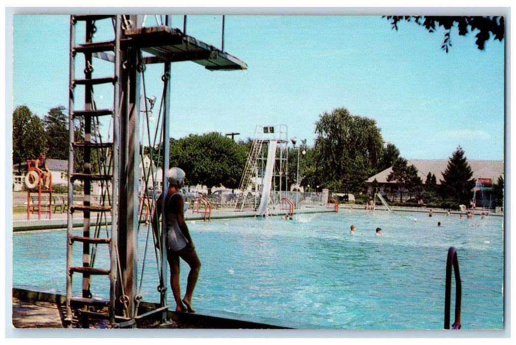 c1960's Tuhey Park Swimming Pool Muncie Indiana IN Unposted Pool Postcard