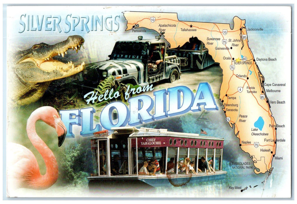 c1960's Silver Springs Florida's Scenic Adventure Park Multiple View FL Postcard