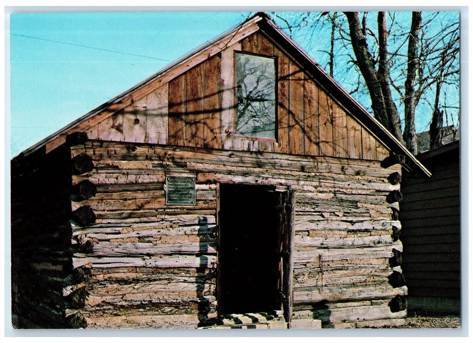 c1960 Wayne County Historical Museum Log School House Richmond IN Postcard