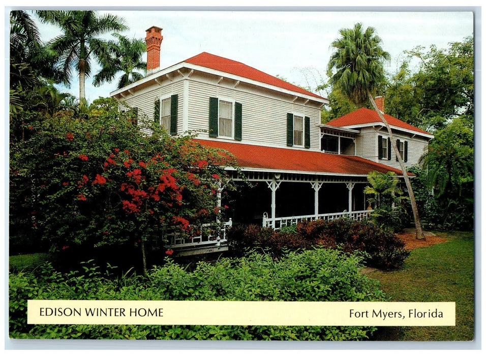 c1960 Edison Winter Home First Prefabricated House View Fort Myers FL Postcard