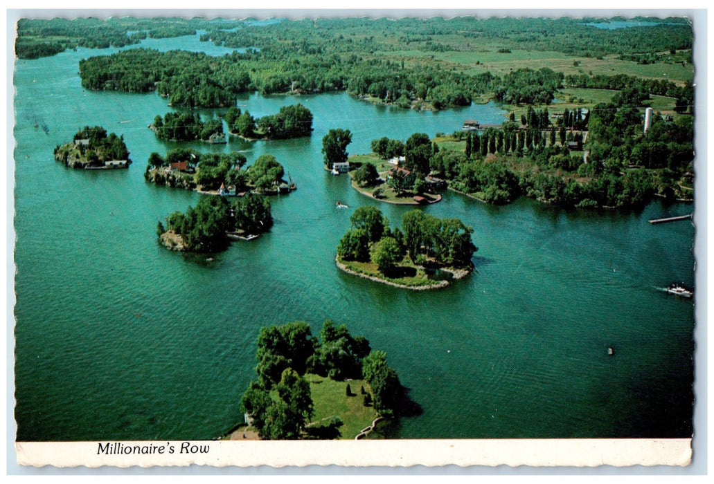 1980 Millionaire's Row 1000 Islands Islets Residence Lake New York NY Postcard