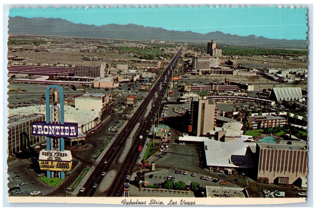 1974 Fabulous Strip Aerial View Restaurant Hotels Las Vegas Nevada NV Postcard