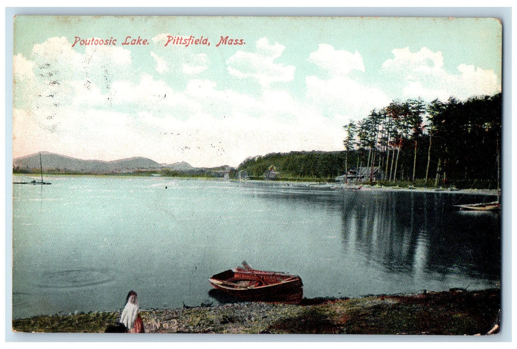 1909 Poutoosic Lake Scene Pittsfield Massachusetts MA Posted Vintage Postcard