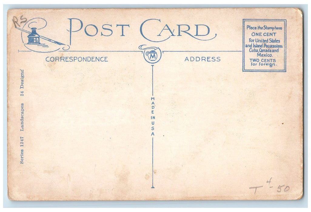 c1910's Greetings From Monroe Bridge Massachusetts MA Unposted Car Postcard