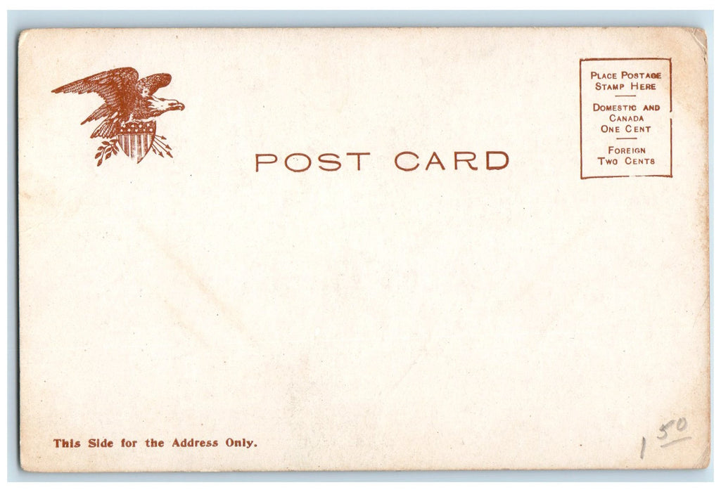 c1905 First Presbyterian Church Stairs Entrance Dirt Road Binghamton NY Postcard