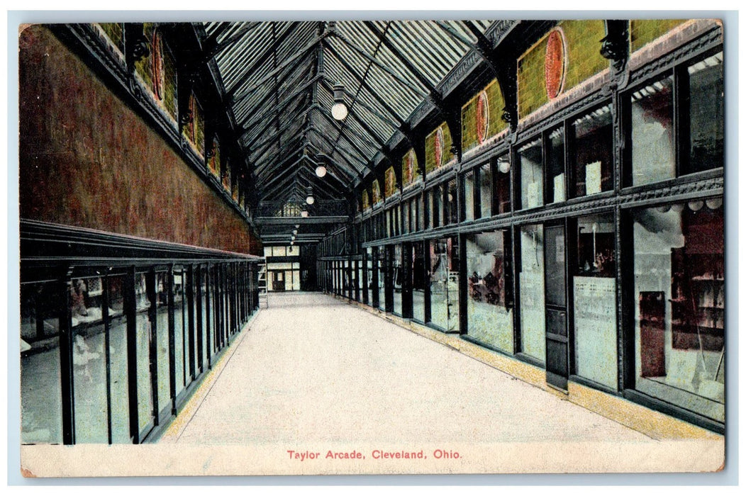 1910 Taylor Arcade Interior View Shopping Stores Cleveland Ohio OH Postcard