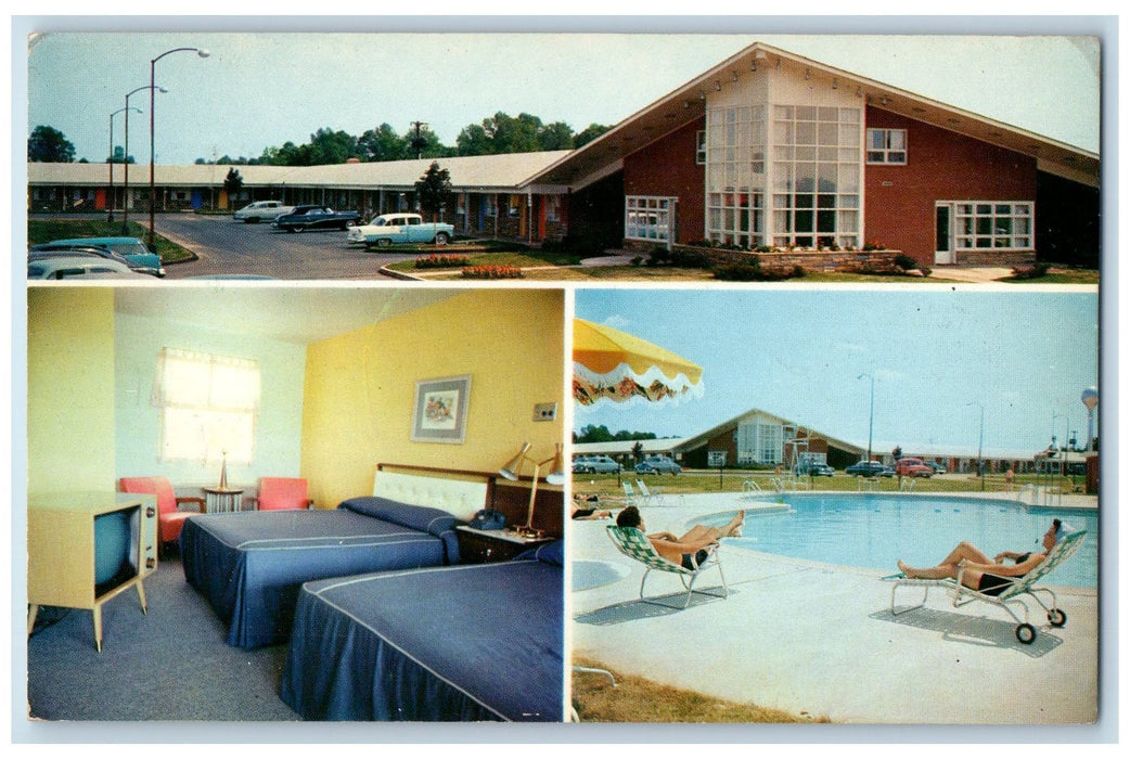 c1950's Motel Washingtonian Composite View Pool Bedroom Gaithersburg MD Postcard