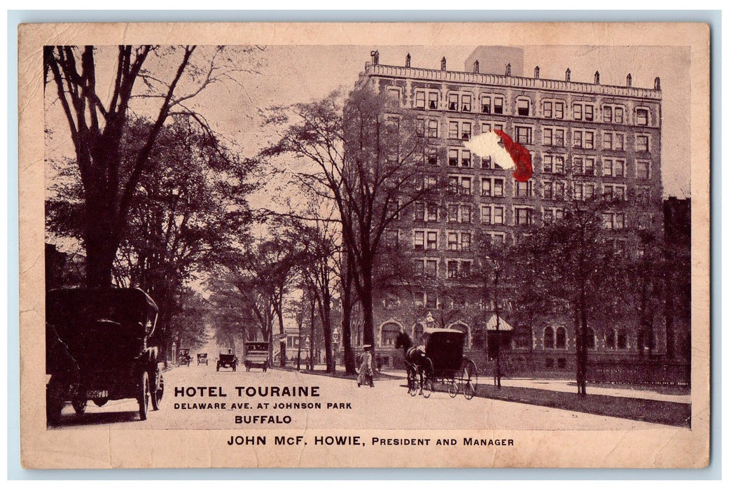 c1920's Hotel Touraine Restaurant Horse Carriage Buffalo New York NY Postcard