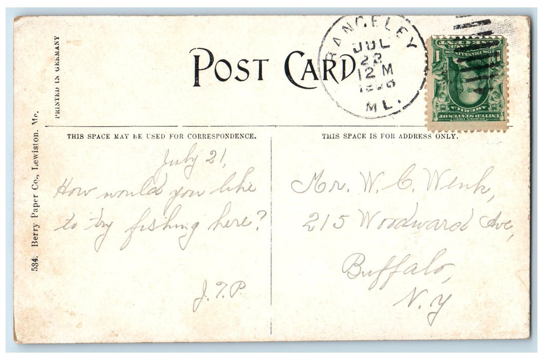 c1950 Seining Trout For Spawn Hatchery Lake Net Rangeley Maine ME Postcard