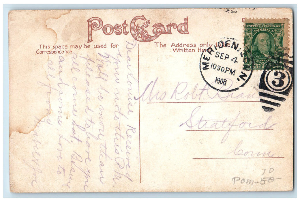 1908 Washington Head Stone Structure Hills Tree Meriden Connecticut CT Postcard