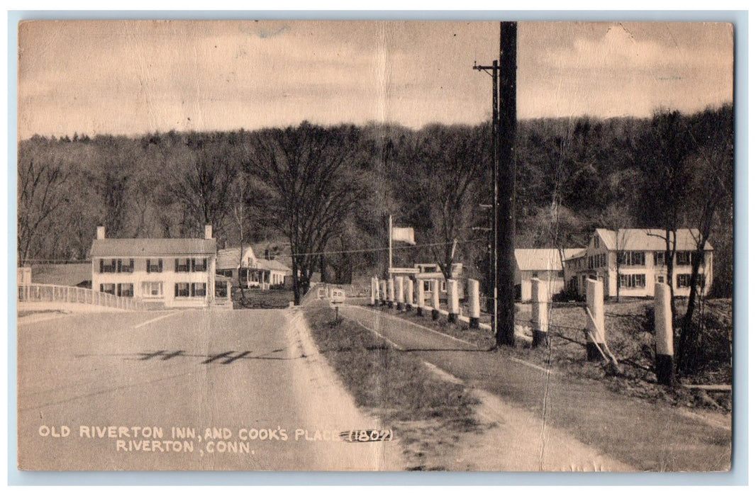 1950 Old Riverton Inn Cook's Place Restaurant Riverton Connecticut CT Postcard