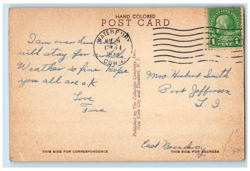 1938 Naugatuck Valley Waterbury Gateway Berkshires River Connecticut CT Postcard