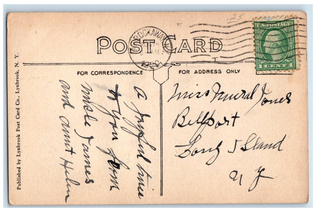 1922 St. John's P.E. Church Exterior Far Rockaway New York NY Posted Postcard