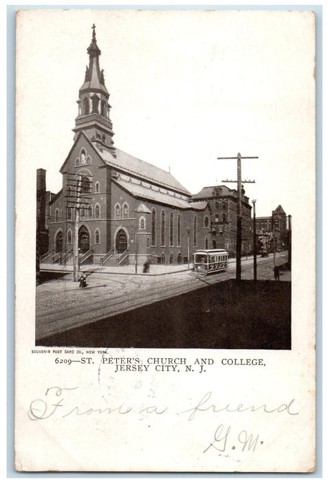 1905 St. Peter's Church And College Jersey City New Jersey NJ Posted Postcard