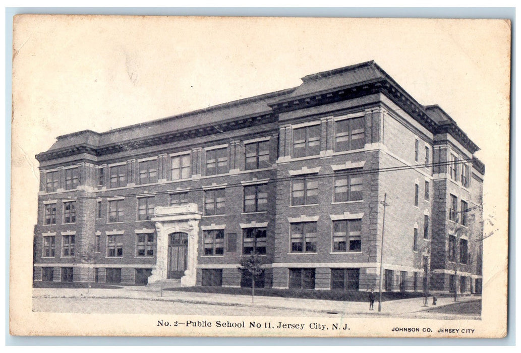 1905 Public School No. 11 Exterior Jersey City New Jersey NJ Posted Postcard