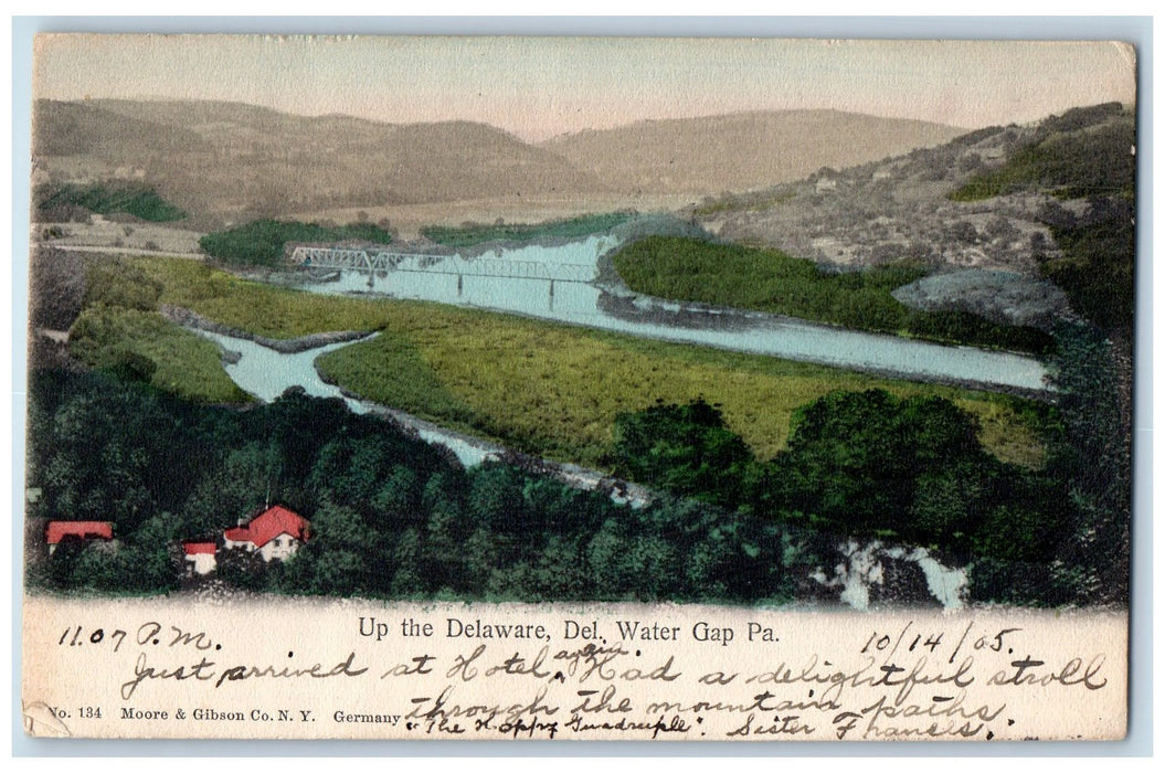 1905 Up The Delaware Water Gap Pennsylvania PA Unposted Vintage Bridge Postcard