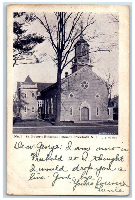 1905 St. Peter Episcopal Church Exterior Freehold New Jersey Posted Postcard