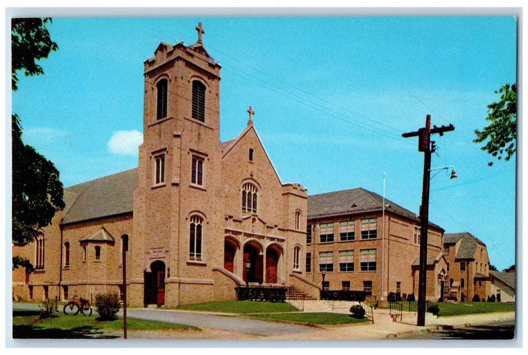 c1910's St. Mary's Catholic Church School And Convent Pompton Lakes NJ Postcard