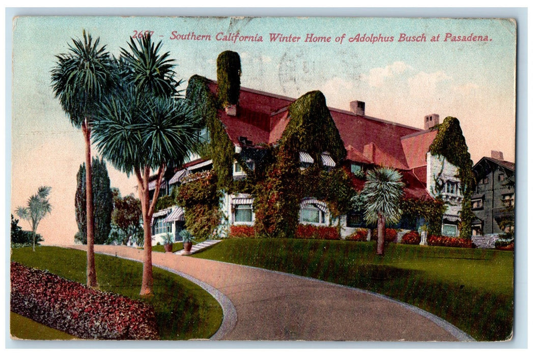 1912 Southern California Winter Home Adolphus Busch San Francisco CA Postcard