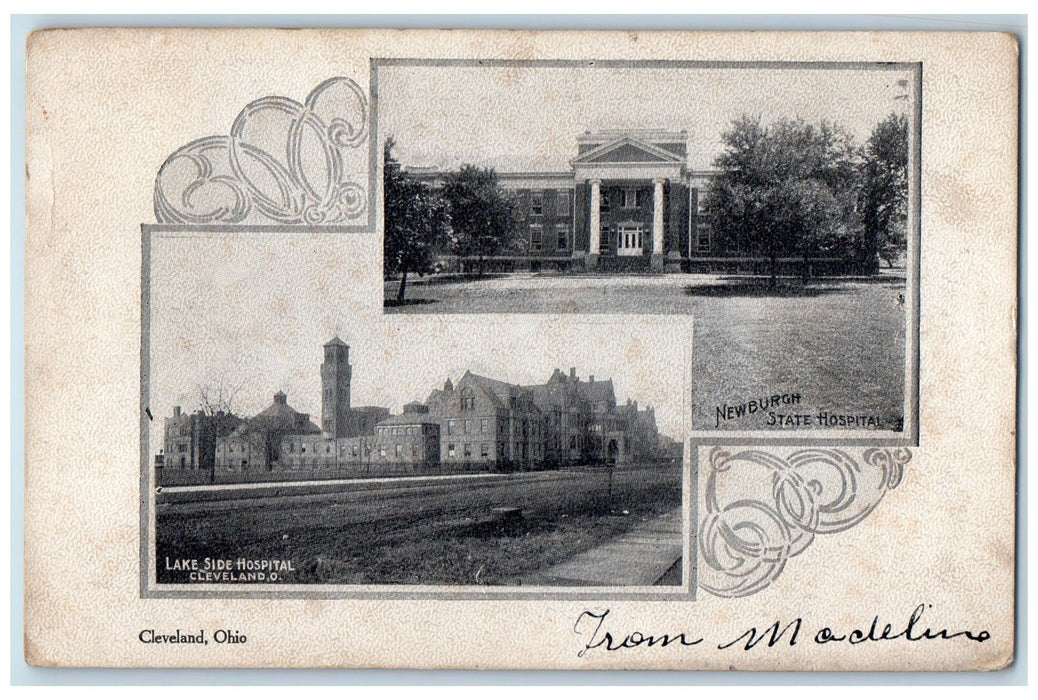 1908 Cleveland Plain Dealer Lake Side & Newburgh Hospital Ohio Posted Postcard