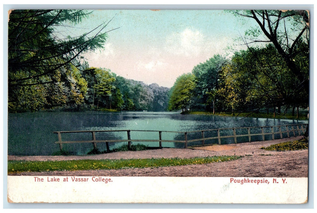 1909 The Lake At Vassar College Scene Poughkeepsie NY Posted Vintage Postcard