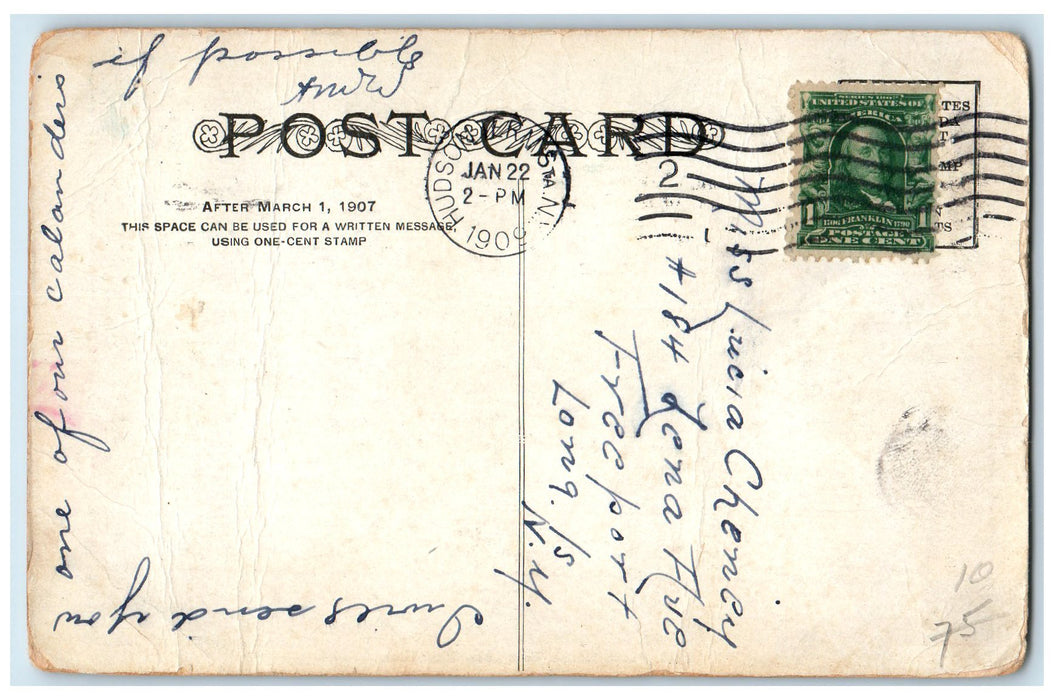 1909 Lion House Front View People Walking Roadside Salt Lake City UT Postcard