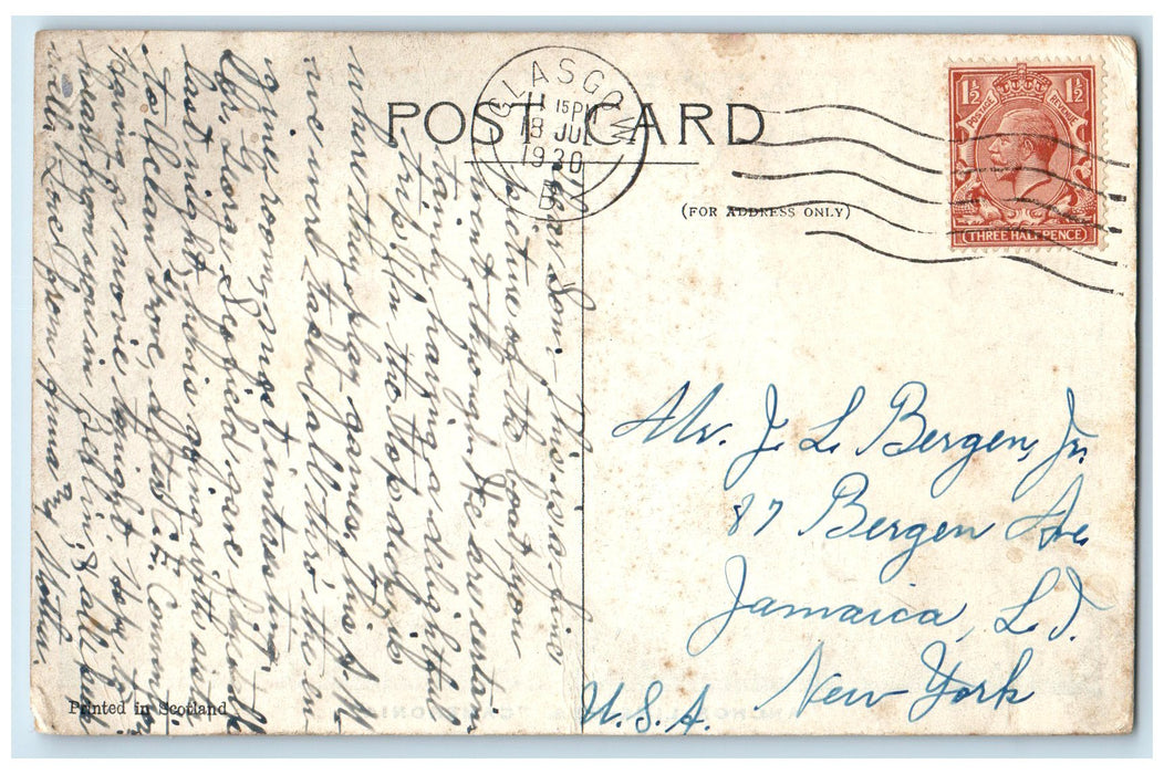 1930 Anchor Line TSS Cameronia Passenger Ship Boat Cruise Steam Glasgow Postcard