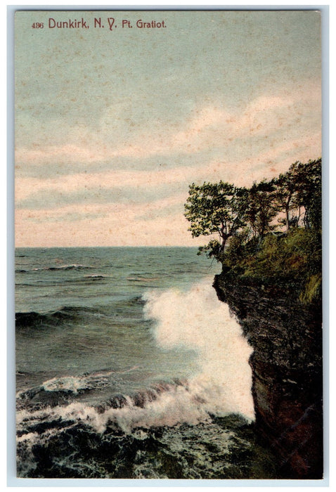 1907 Point Gratiot Cliff Scene Dunkirk New York West & Jones Drug Co. Postcard