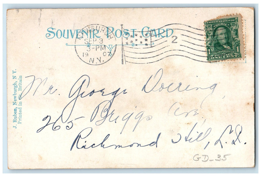 1907 Balmville Tree View Dirt Road Trees House  Newbursh New York NY Postcard