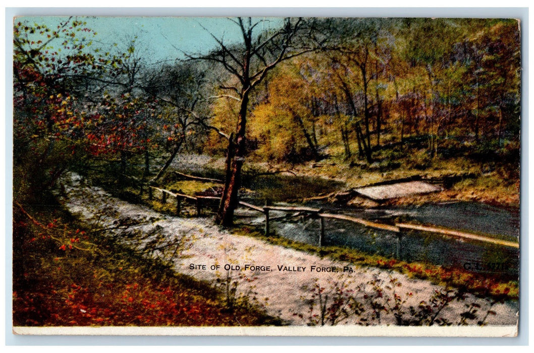 1910 Site Of Old Forge Scene Valley Forge Pennsylvania Posted Vintage Postcard