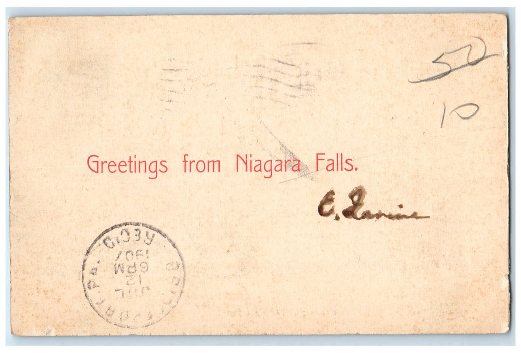 1907 Greetings From Niagara Falls Prospect Point Ontario Canada Posted Postcard