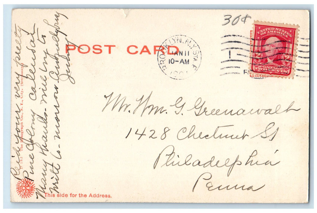 1905 Storm East River Lightning Scene Rotograph New York City NY Posted Postcard