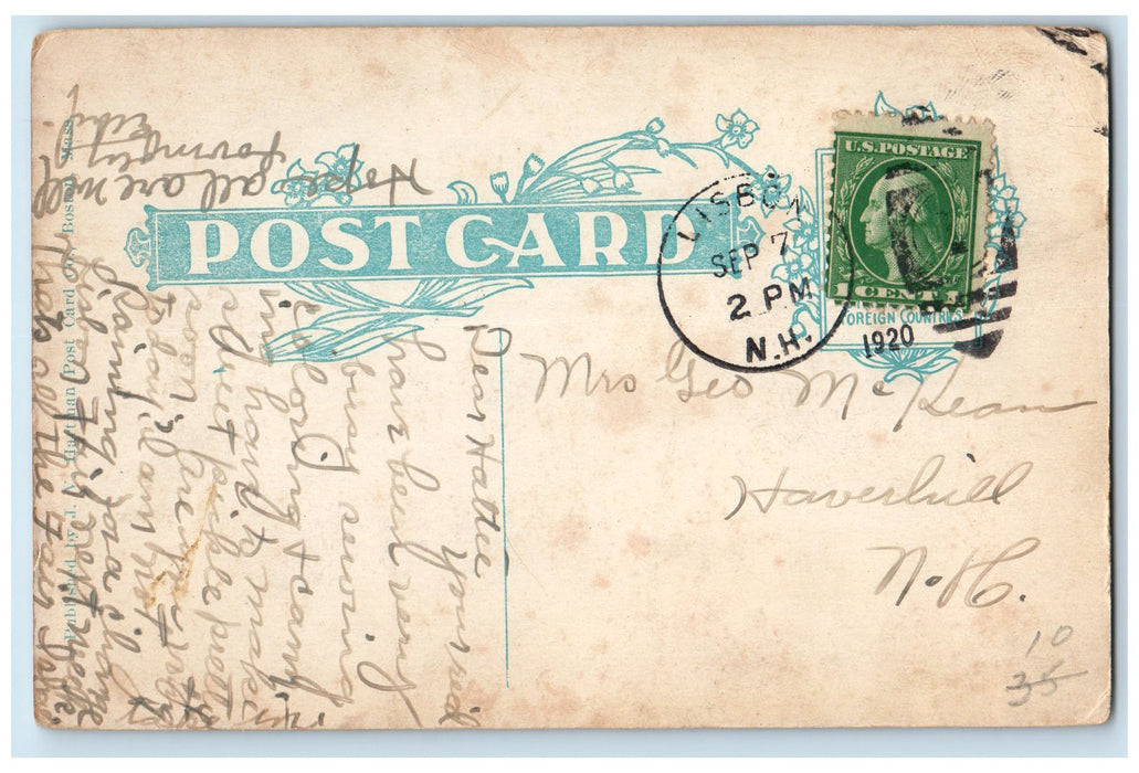 1920 Gibb's Falls View Family Rocky Steps Crawfords New Hampshire NH Postcard