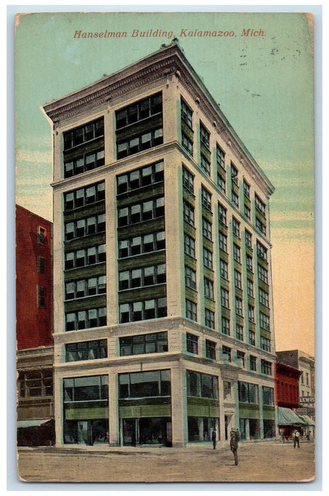 1915 Hanselman Building Exterior Kalamazoo Michigan MI Posted Vintage Postcard