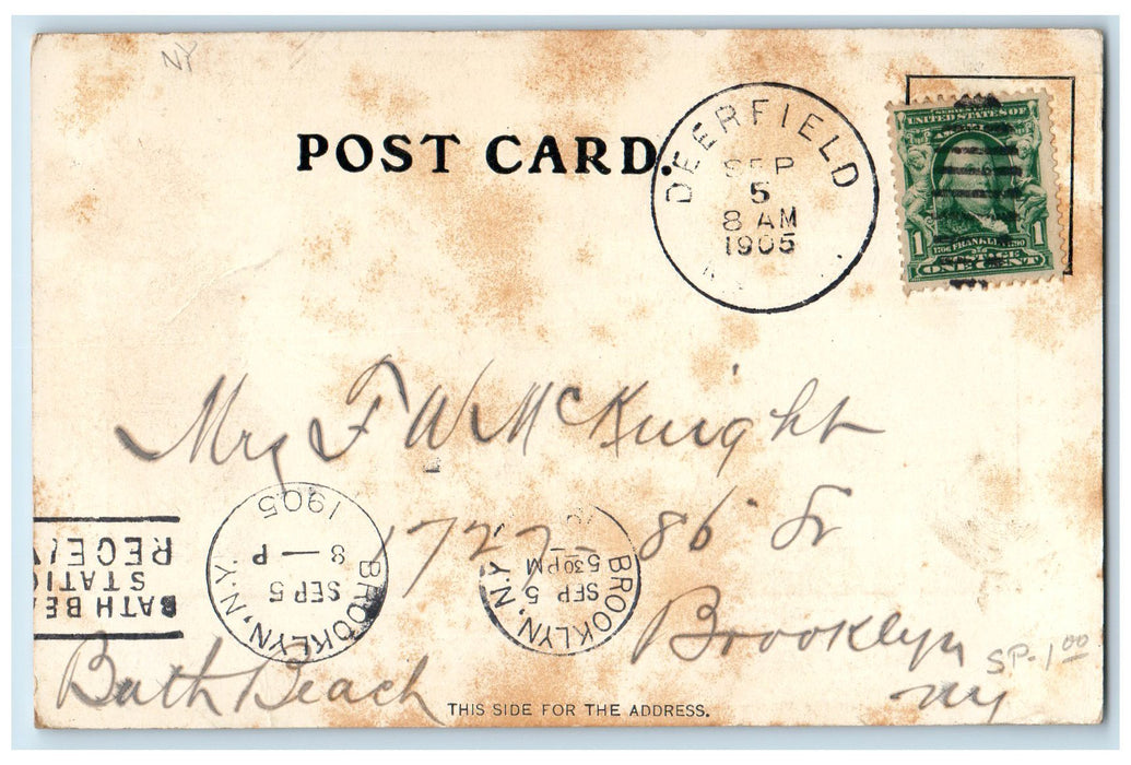1905 Old Deerfield Dirt Road Lined Trees Street House Massachusetts MA Postcard