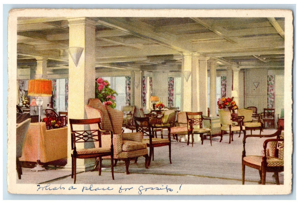 c1950 Mountain View House Lobby Restaurant Whitefield New Hampshire NH Postcard