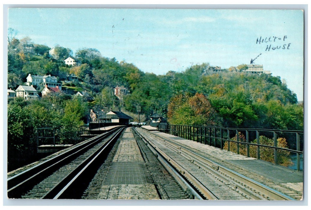 1979 Telephoto Center Baltimore Ohio Railroad Bridge Harpers Ferry WV Postcard
