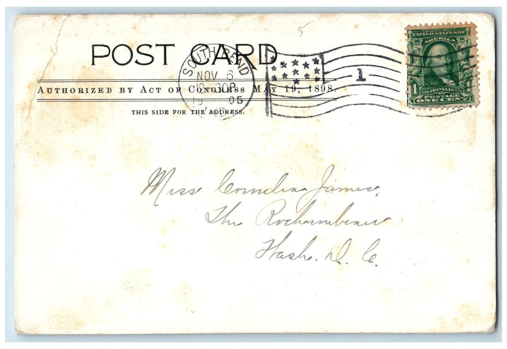 1905 Moonlight View On The St Joseph River South Bend Indiana IN Posted Postcard